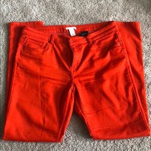 H&M red skinny jeans